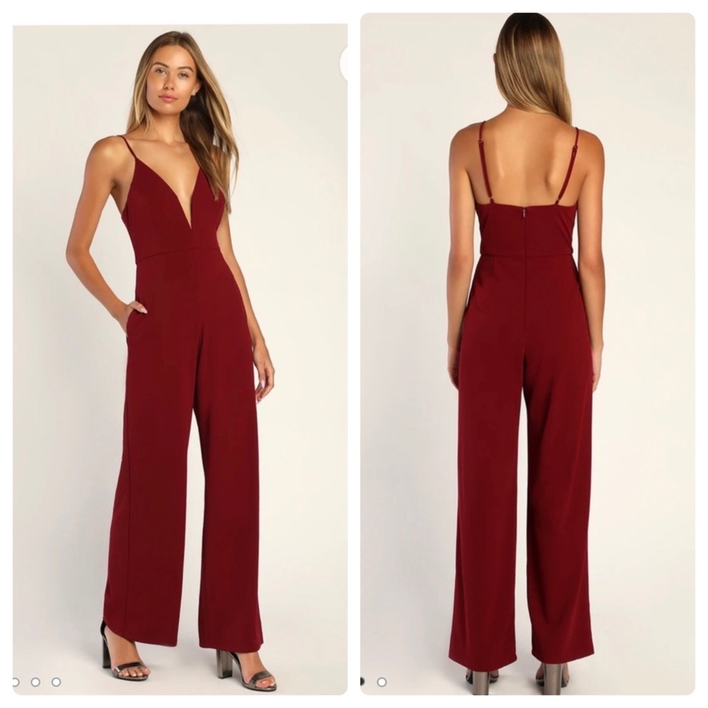 Lulu's Burgundy Jumpsuit